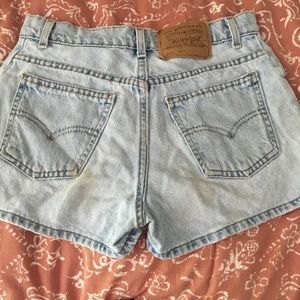 High waisted jean shorts